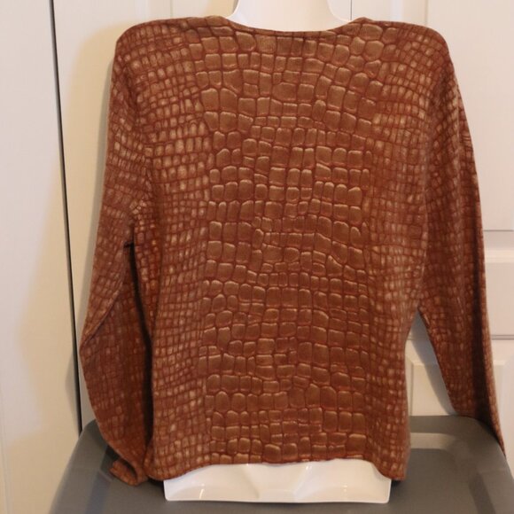 Vintage Talbots V-Neck Cashmere Silk Blend Animal Print Sweater Size Large - Picture 13 of 13